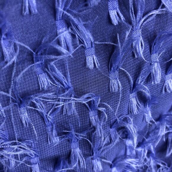 ASOS Design purple blue fringe feather sheer button down top size US 14 - Picture 13 of 14